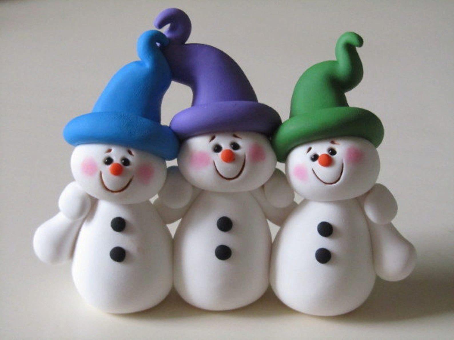 Снеговик – аппликация из пластилина: детская новогодняя поделка