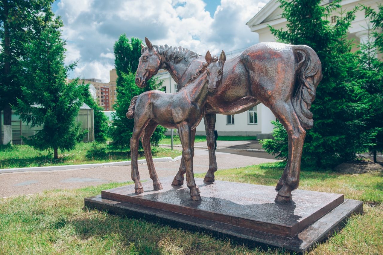 Памятник в Уфе башкир с лошадью