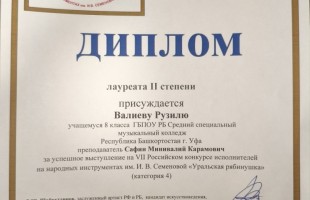 Юный баянист из Башкортостана удостоен Гран-при российского конкурса