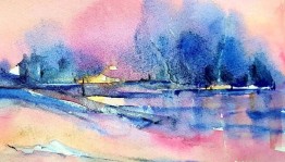 Мастер-класс «Пейзаж» в технике акварель по-мокрому