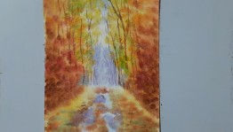 «Осенний пейзаж в технике акварельной живописи»