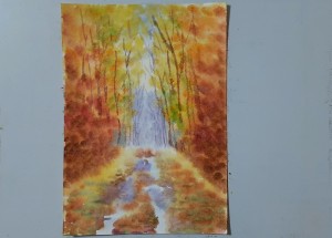 «Осенний пейзаж в технике акварельной живописи»