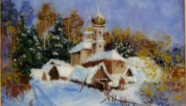 Мастер-класс в технике шерстяная акварель «Зима»