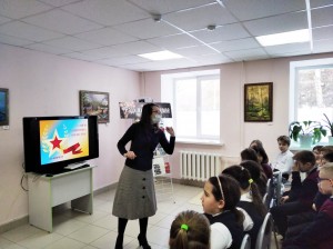 В модельной библиотеке №29 города Уфы прошёл информационный час «Во славу отечества Российского»