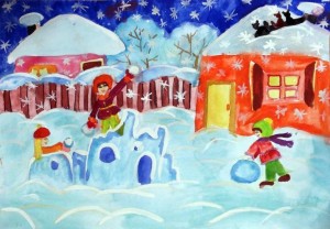 Строительство снежного городка