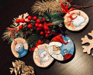 Мастер-класс «Новогодние игрушки из спила березы»