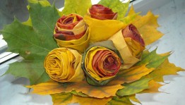 Мастер класс «Букет роз из осенних листьев»