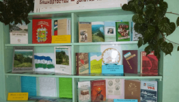 Оформление в библиотеке экспозиции, посвящённой Года полезных дел для малой родины РБ.