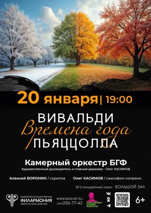 Камерный оркестр Башгосфилармонии исполнит «Времена года» Вивальди и Пьяццоллы