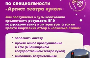 Башкирский государственный театр кукол объявил целевой набор по специальности «Артист театра кукол»