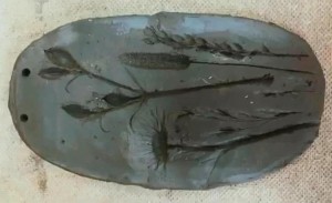 «Панно» оттиск растений на глине