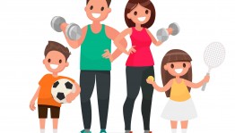 Папа, мама и я. Спортивная семья. Эстафета между семьями.