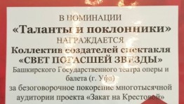 Башкирский театр оперы и балета стал дипломантом экспертного совета фестиваля «Тайны горы Крестовой»